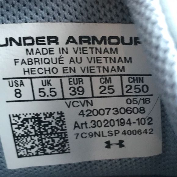 Under Armour Remix Gray/White Athletic Running Shoes 3020194-102 Women's Size 8 - Picture 11 of 12